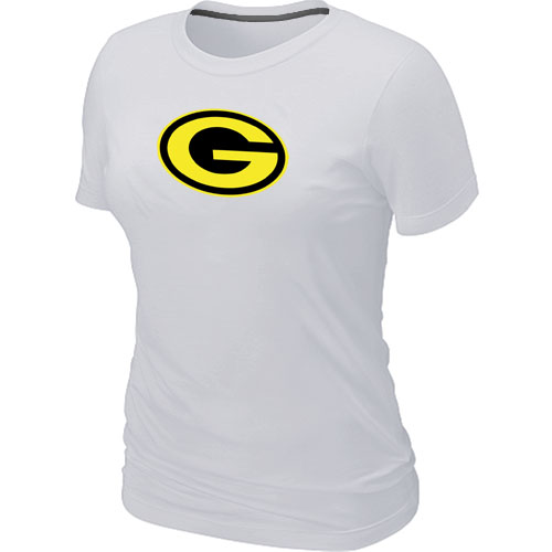 Green Bay Packers Women's Neon Logo Charcoal NFL T-Shirt - White